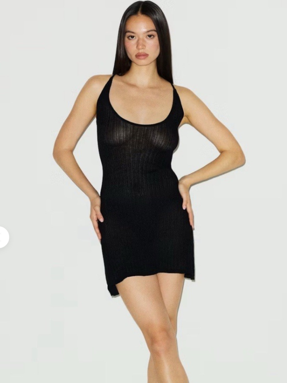 SKIMs Sheer Knit Mini Dress color onyx size 2X NWT